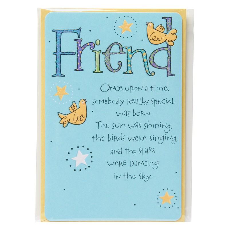 American Greetings Birthday Card for Friend (Birds and Stars)