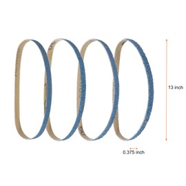 sourcing map 20pcs 0.375 x 13" Sanding Belts 5pcs Each of 40/60/80/120 Grit Zirconia Oxide Flush Joint Belt Sander Paper for Metal Woodworking Automotive Repair