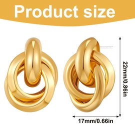 COYUN Ohrringe Gold, Knoten Tropfen Ohrringe, Vintage Verdreht Gestrickte Ohrringe, Dangle Ohrringe Damen, Gold Ohrringe Hypoallergene, Geschenk für Frauen Freundin Mama Mädchen