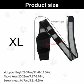 PARFCO Leckschutz Hund Hinterbein, Hunde Kniebandage Hinterbein für Vorder und Hinterbeine, Schwarz Leckschutz Hinterbein Hund für Ellbogenschutz Stütze, XL