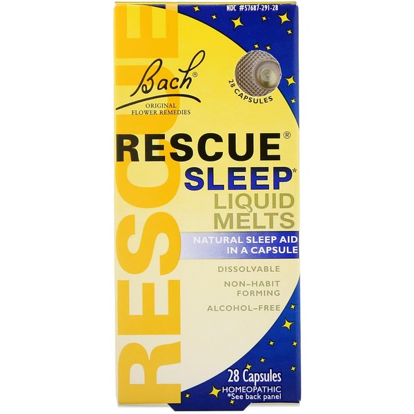 Bach Rescue Sleep Liquid Melts, Dissolvable Capsules 28 ea ( Pack of 8)