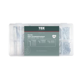 TOX 09490204 Wire and Steel Pin Assortment with Compression and Countersunk Head for Versatile Applications, Nails in 7 Thicknesses and 9 Lengths, Diameter 1.4 - 3.0 mm, Length 19 - 50 mm, 580 Pieces