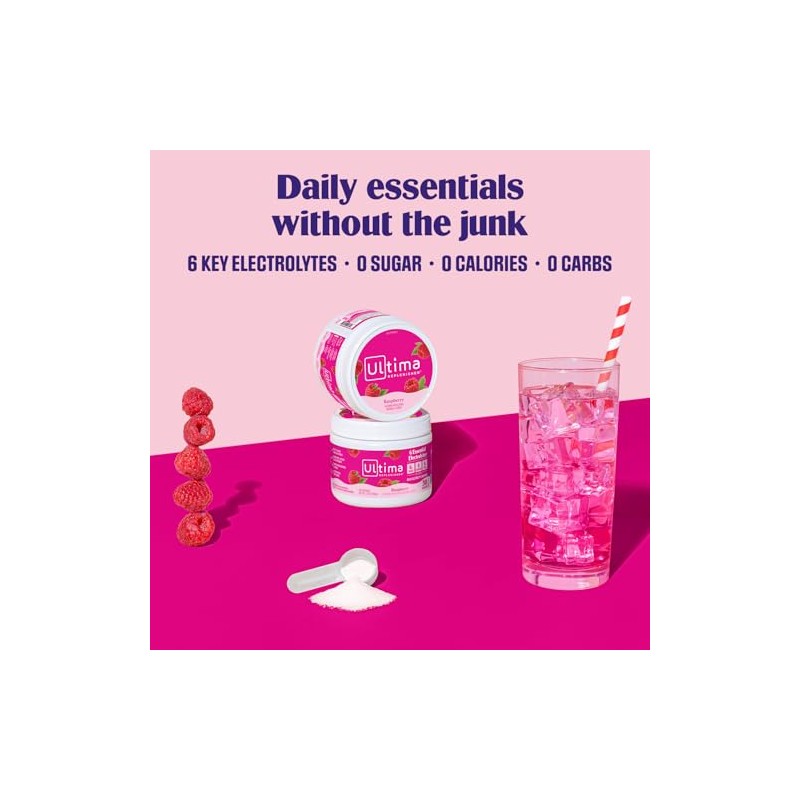 Ultima Replenisher Raspberry Electrolyte Powder - Sugar Free Hydration