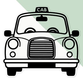 Large 210mm 'Black Taxi Cab' Transparent/Clear Sticker Decal for Windows/Cars/Walls (DC00137006)