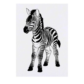 'Zebra Foal' Temporary Tattoo - Water Resistant, Skin-Safe, Non-Toxic Transfer (TO00085001)