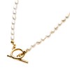 Cream Dot Necklace, Women's, Popular, Hypoallergenic, Nickel-free, 18K Coating, Short