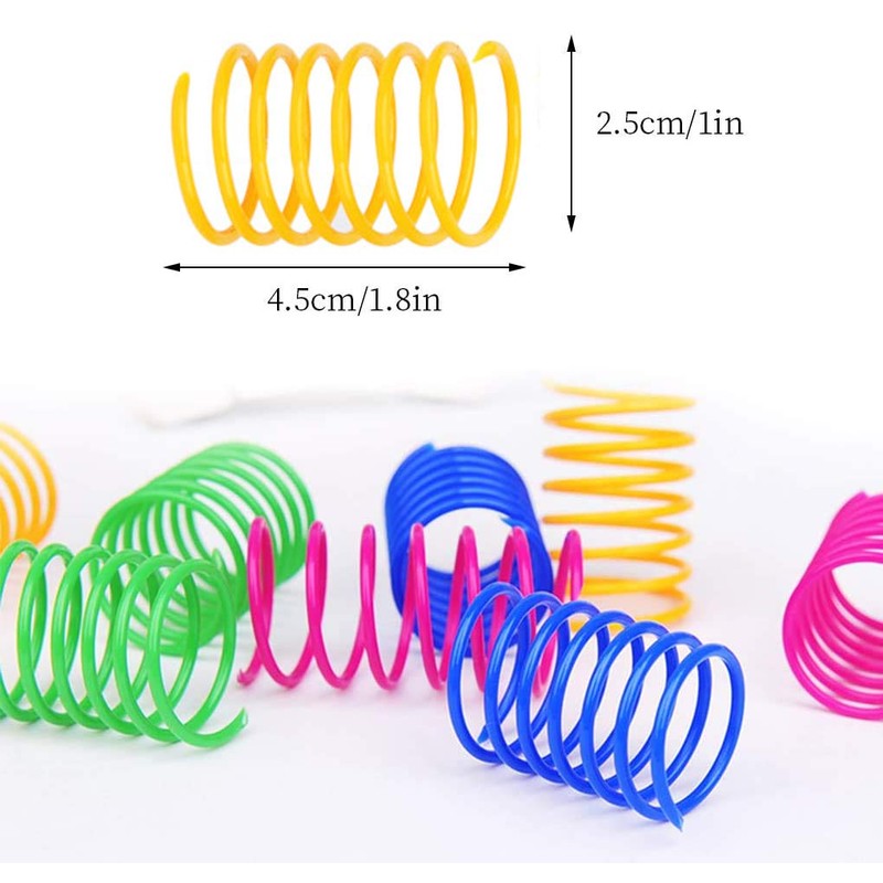 ISMARTEN Pet Wide Colorful Springs Cat Toys Plastic Coil Spiral