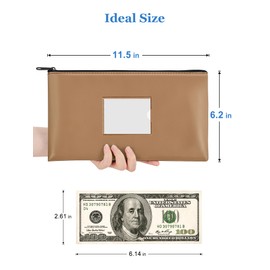 SMARTAKE 5-Pack Money Bags with Zipper, PU Leather Bank Deposit Bags, Waterproof Money Pouch for Organize Cash, Coins, Cosmetics, Invoice, Bills, Tools, 11.5 x 6.2 Inches, Macaroon Colors