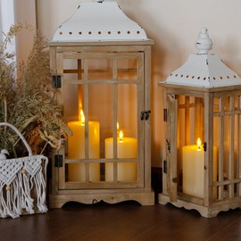 Zevanor Flameless Flickering 4" x8" Real Wax Ivory Remote Candles with Candle Grease, Pack of 2 Timer LED Battery Operated Fake Warm Light Pillar Candles for Home, Banquet, Ceremony Decoration