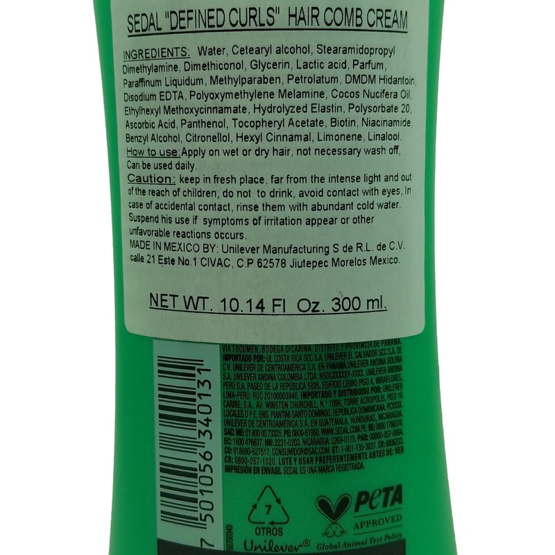 Sedal Curls Defined Hair Comb Cream with Coconut Oil, Provitamin