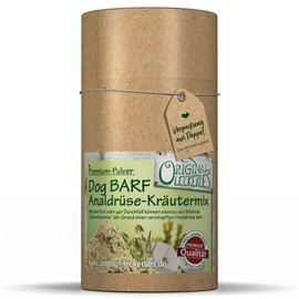 ORIGINAL LECKERLIES® Dog BARF Analdrüse-Kräutermix – PULVER für Hunde I natürliche Unterstützung der Analdrüsen, Verdauung, Darmflora und Darmtätigkeit sowie eines gesunden Darms (375 g)