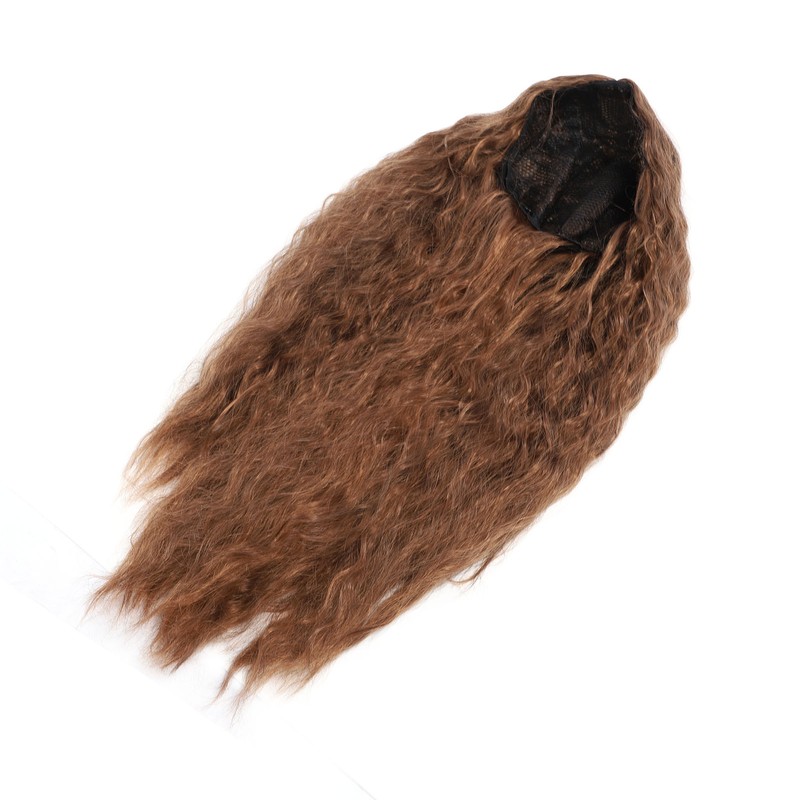 Light Brown Wave Wig Adjustable Charming Breathable Comfortable Fluffy Heat