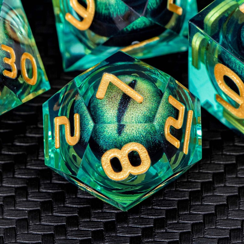 ARUOHHA DND Resin Dice Beholder's Dragon Eye Dice Liquid Core
