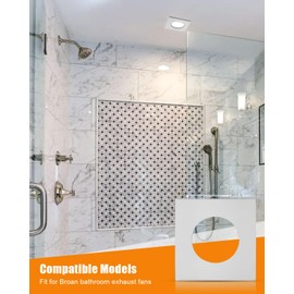 97010319 Grille with Springs Fit for Broan 161 162 9412D-R01, 9417DN-R01 Spring Grille Fit for Nutone Bathroom Heating Lampshade, Fan Cover Replace 97010319 for Bulb Ceiling Heater