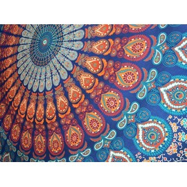 Hippie Tapestry Mandala Bohemian Twin Psychedelic Cotton Intricate Floral Designs Indian Traditional Bedspread Magical Thinking Wall Hanging Dorm Decor Boho Tapestries Hippy Beach Coverlet Home Throw