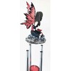 Ebros Gift Red and Black Gothic Tribal Fairy with Dragon