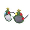 Novelty Christmas Theme Glasses (Christmas Tree, Santa, Reindeer, Snowflake etc) (Green Xmas Tree with Pom Poms)