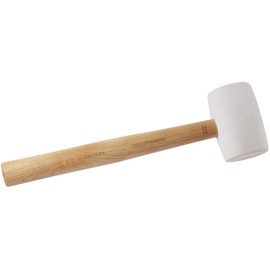 Kraftwerk Rubber Mallet, White, Hickory Handle