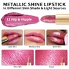 OULAC Lipstick, Metallic Shine Finish, No Grainy Feeling, Long-Lasting Moisturisation,