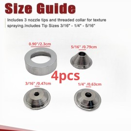 THJOPOKEEL 3 Nozzle Texture Sprayer Orifice Tip Set for Wal-Board Drywalls Texture Hoppers Guns Tips Drywalls Texture Tips Hoppers Guns for Stucco Mud or on Walls and Ceiling