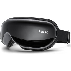 RENPHO Eye Massager with Heat and Vibration Compression Rechargeable Bluetooth Black