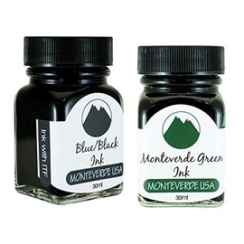 Monteverde 60ml Core Fountain Pen Ink Bottle (30ml Blue/Black Ink Bottle G309BB, 30ml Monteverde Green Ink Bottle G309MG)