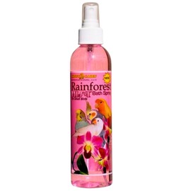 King's Cages Rainforest Pink Mist 8 oz. Bath Spray with Hawaiian Hibiscus Scent for Small Bird Feather Conditioning and Daily Grooming Use