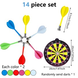 14 Piece Set Kids Dart Board, Magnetic Dart Board, Dart Board, Dart Board Set, Portable Magnetic Double Sided Large Size Dart Board Game Bars And Game Halls Family Friendly Indoor Game Fun