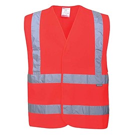 Portwest C470 Reflective Hi Vis Band and Brace Safety Vest Red, XX/3X