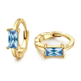 Finrezio 14K Gold Hoop Earrings for Women 925 Sterling Silver Gold Huggie Hoop Earrings Hypoallergenic Small Sleeper Earrings Cartilage Zirconia Gold Earring for Women Girls