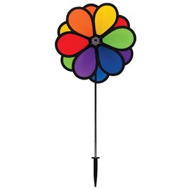 In the Breeze 2744 Double Dazy Flower Wind Spinner, 10", Rainbow