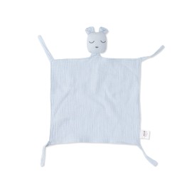 Cuddle Blanket Muslin with Bear Head - Doudou Blue