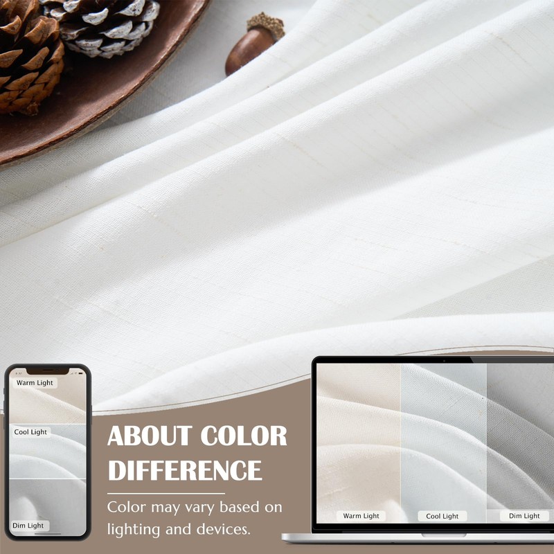 jinchan Linen Pinch Pleated Kitchen Curtains 36 Inch 2 Panels,