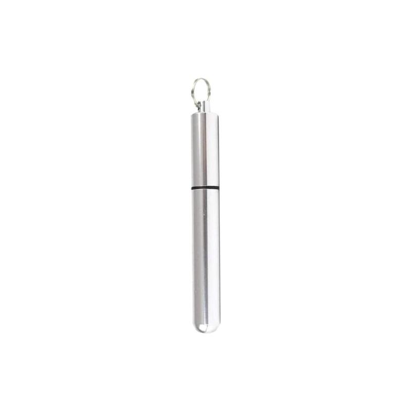 Silver Pocket Toothpick Holder Keychain,Waterproof Mini Toothpick Box Container Lightweight