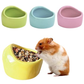 HOMURY Set of 4 Hamster Ceramic Feeding Bowls, Bowls for Small Animals, Ceramic Bowl for Pets, Ceramic Hamster Feeding Bowl, Anti-Bite Ceramic Feeding Bowls for Guinea Pigs