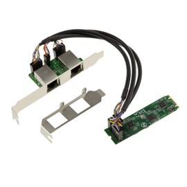 KALEA-INFORMATIQUE M2 M.2 NGFF PCIe B M Key Card 2 Ports 2.5 Gigabit RJ45 LAN ethernet 10 100 1000 1G 2.5G Dual Chipset Realtek RTL8125