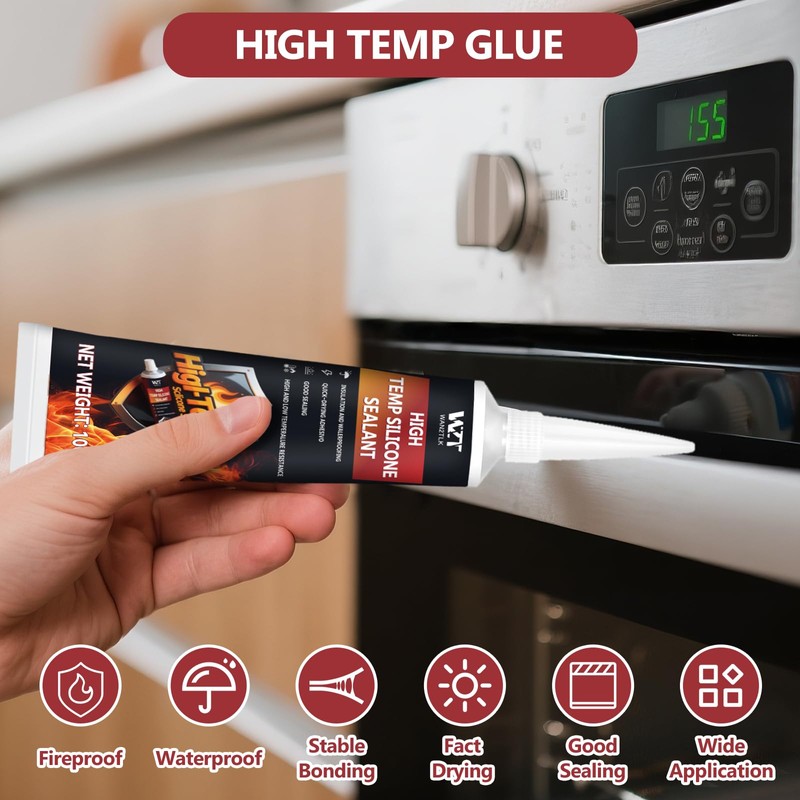 INNOVAYOU 200ml Oven Heat Resistant Glue, High Temperature Adhesive Fixes