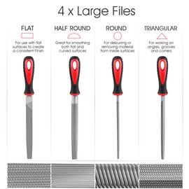 Vistreck 19 Pcs Files Tool Set, Steel File, Flat/Half-Round/Round Files and 14Pcs Needle Files with Zipper Carry Case and Steel Brush for Precision Metal File Work, Wood, Leather