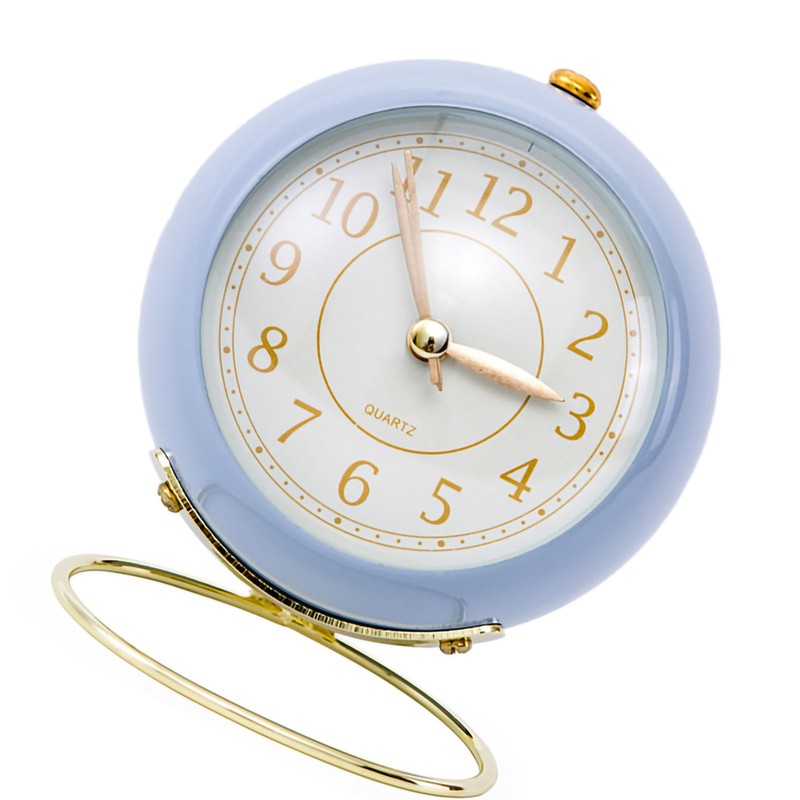 European Style Metal Clock Ingenious Mute Round Children Electronic Quartz