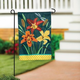 Evergreen Flag Summer Garden Flag 12x18 Double Sided for Outside, Outdoor Summer Decorations for Home, Portch, Yard, Garden (Daylilies)