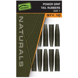 Fox Edges Naturals Power Grip Tail Rubbers Size 7-10 Tubes, Carp Accessories, Tailrubber for Carp Mountings