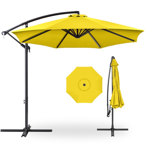 Best Choice Products 10ft Offset Hanging Market Patio Umbrella w/Easy