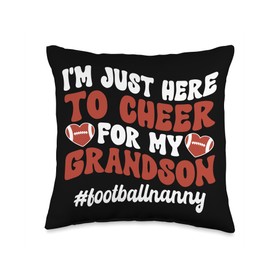 Groovy Football Nanny of A Football Player Nanny Grandma Throw Pillow