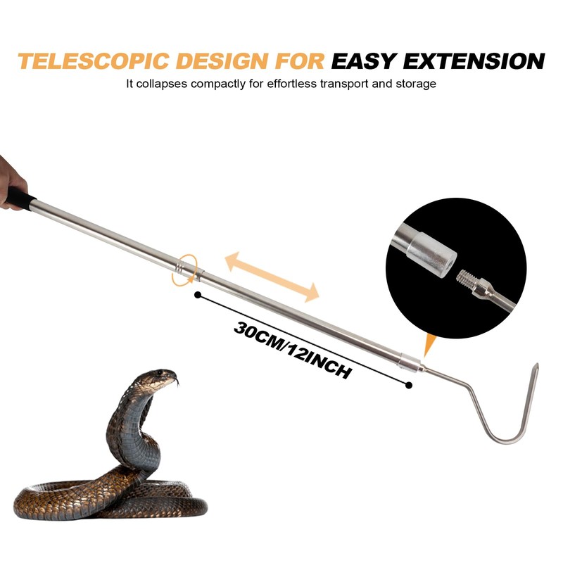 Smarkey Snake Hook, Stainless Steel Extensible snake grabber tool, 33