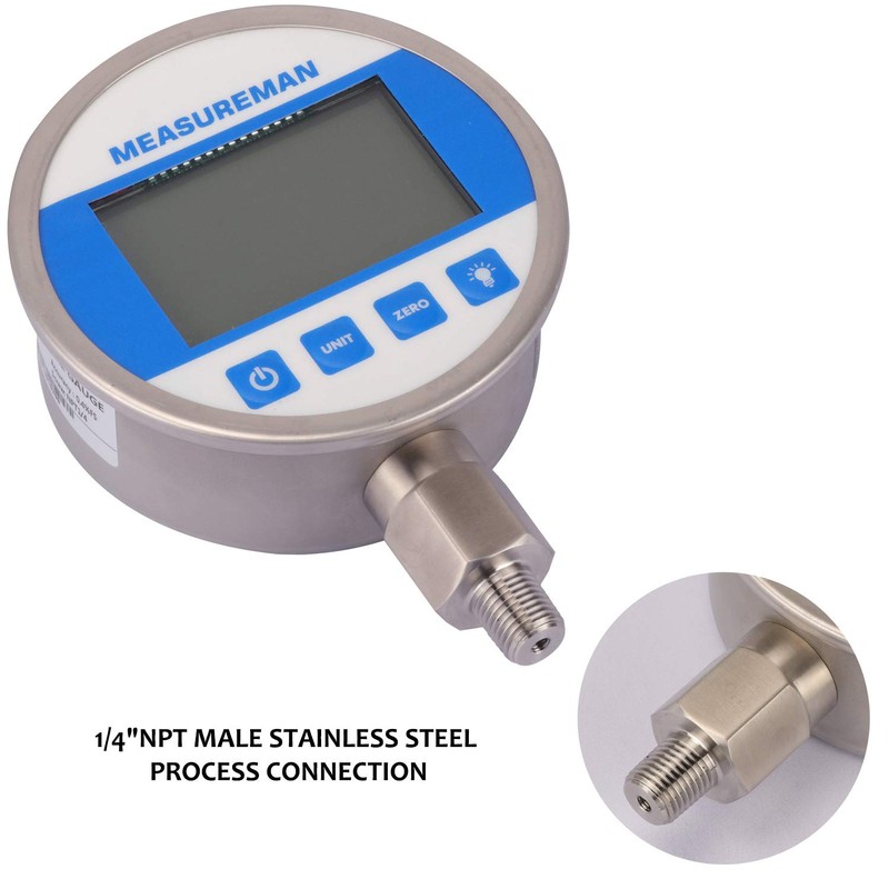 MEASUREMAN 4" dial, High Precision Hydraulic Industrial Digital Pressure Gauge