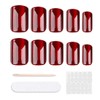 OUDQFCJ 24 Stück Weinrot Press on Nails Kurz, Eckig Nägel