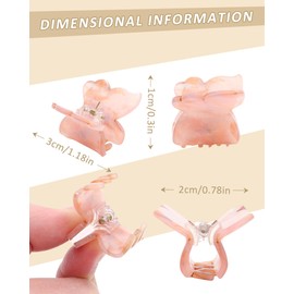 AWAYTR 12Pcs Small Hair Clips for Women Girls Acrylic Mini Claw Clips Cute Hair Jaw Claw for Hair Styling Accessories (Butterfly style)
