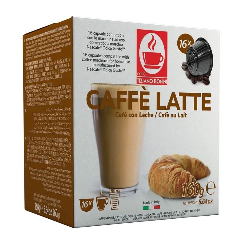 Bonini Cafe Au Lait Coffee Pods, Dolce Gusto Compatible Coffee