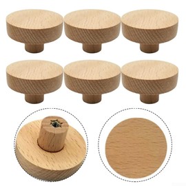 Sleek Wooden Cabinet Knobs Natural Wood Pattern Perfect for Wardrobe Closet Doors and Bedroom Pack of 10