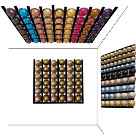 10 Pack Coffee Pods Holder for Nespresso, PVC Organize Strips for Coffee Bar Accessories, Compatible with Kcups/Nespresso and Dolce Gusto Pod Storage DIY Office Kitchen Counter Organizer | Black